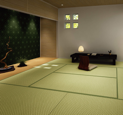 緑色の畳の和室
